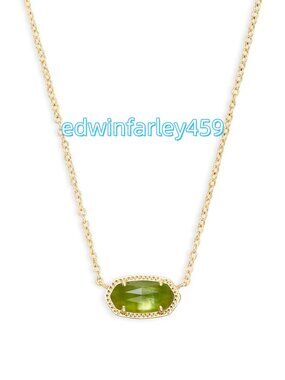 Elisa Gold Pendant Necklace in Peridot Illusion